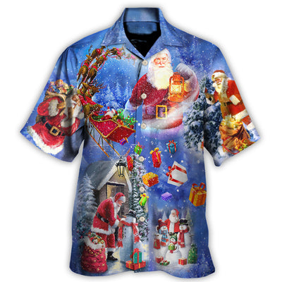 Hawaiian Shirt / Adults / S Christmas Merry Xmas Santa Claus Is Coming To Town - Hawaiian Shirt - Owls Matrix LTD