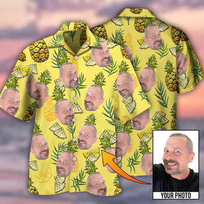 Face Aloha Pineapple Custom Photo - Hawaiian Shirt - Owls Matrix LTD