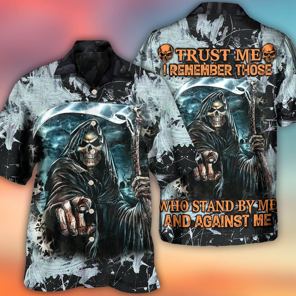 Skull Dark Death Scythe - Hawaiian Shirt - Owls Matrix LTD