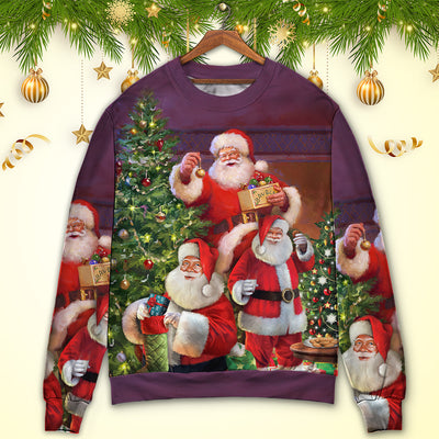 Christmas Funny Santa Claus Gift For Xmas So Happy - Sweater - Ugly Christmas Sweaters - Owls Matrix LTD