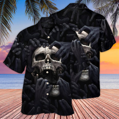 Skull Dark Screaming Hell's Hand - Hawaiian Shirt - Owls Matrix LTD