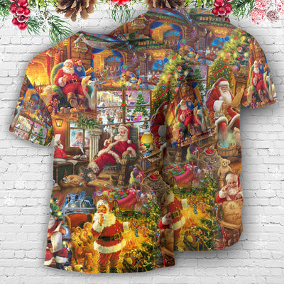 Santa Christmas Happy Holiday Season Of Joy - Round Neck T-shirt - Owls Matrix LTD