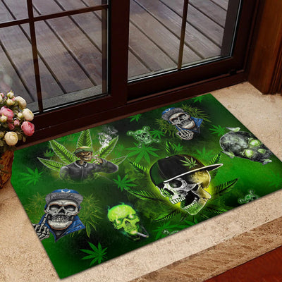 Skull Let's Get High Green - Doormat - Owls Matrix LTD