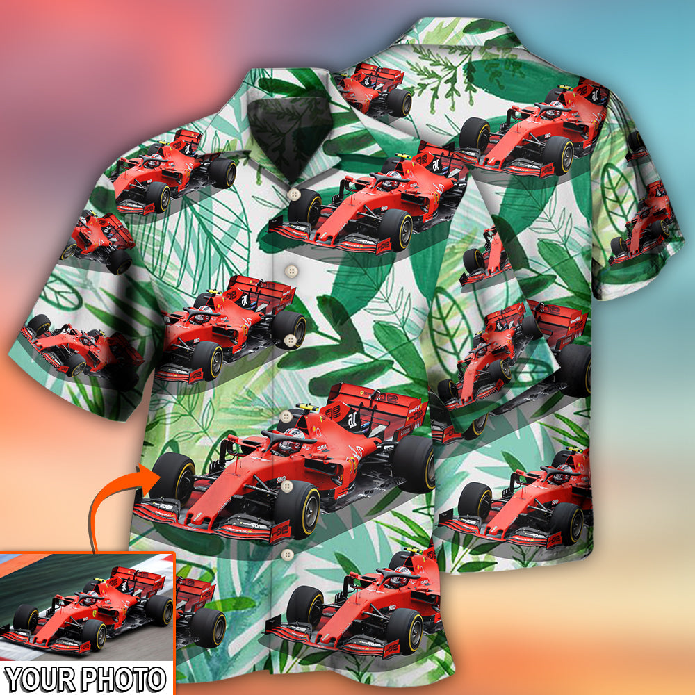 Car Formula One Tropical Custom Photo - Hawaiian Shirt - Owls Matrix LTD