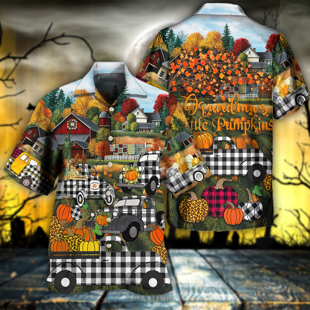 Halloween Grandma's Little Pumpkins - Hawaiian Shirt - Owls Matrix LTD