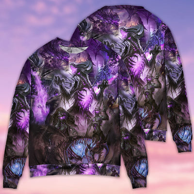 Skull Dragon Love Life Purple - Sweater - Ugly Christmas Sweaters - Owls Matrix LTD
