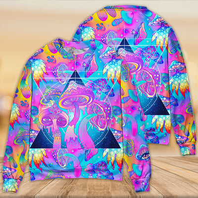 Mushroom Psychedelic Tapestry Mushroom Trippy Hippie Magical Eye - Sweater - Ugly Christmas Sweaters - Owls Matrix LTD