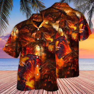 Dragon Red Style - Hawaiian Shirt - Owls Matrix LTD