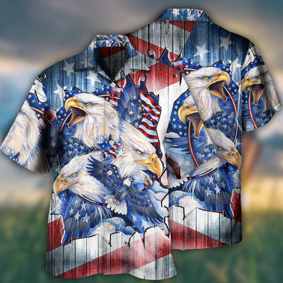 America Eagle Proud Amazing Patriotic - Hawaiian Shirt - Owls Matrix LTD