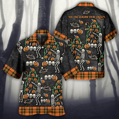 Halloween Skull 'Tis The Season To Be Creepy - Hawaiian Shirt - Owls Matrix LTD