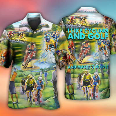 Cycling And Golf Lover Abstract Painting - Hawaiian Shirt - Owls Matrix LTD
