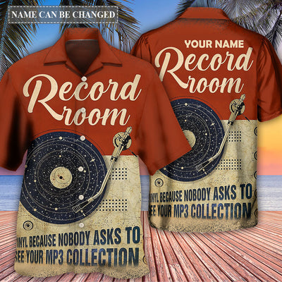 Music Retro Record Room Personalized - Hawaiian Shirt - Owls Matrix LTD