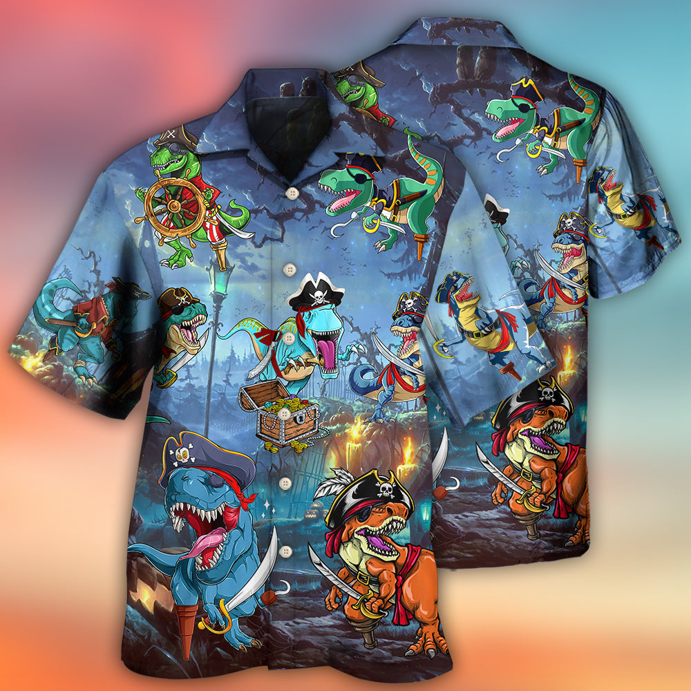 Halloween Pirate Dinosaur Scary - Hawaiian Shirt - Owls Matrix LTD
