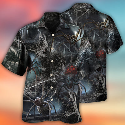 Halloween Spider Dark Scary - Hawaiian Shirt - Owls Matrix LTD