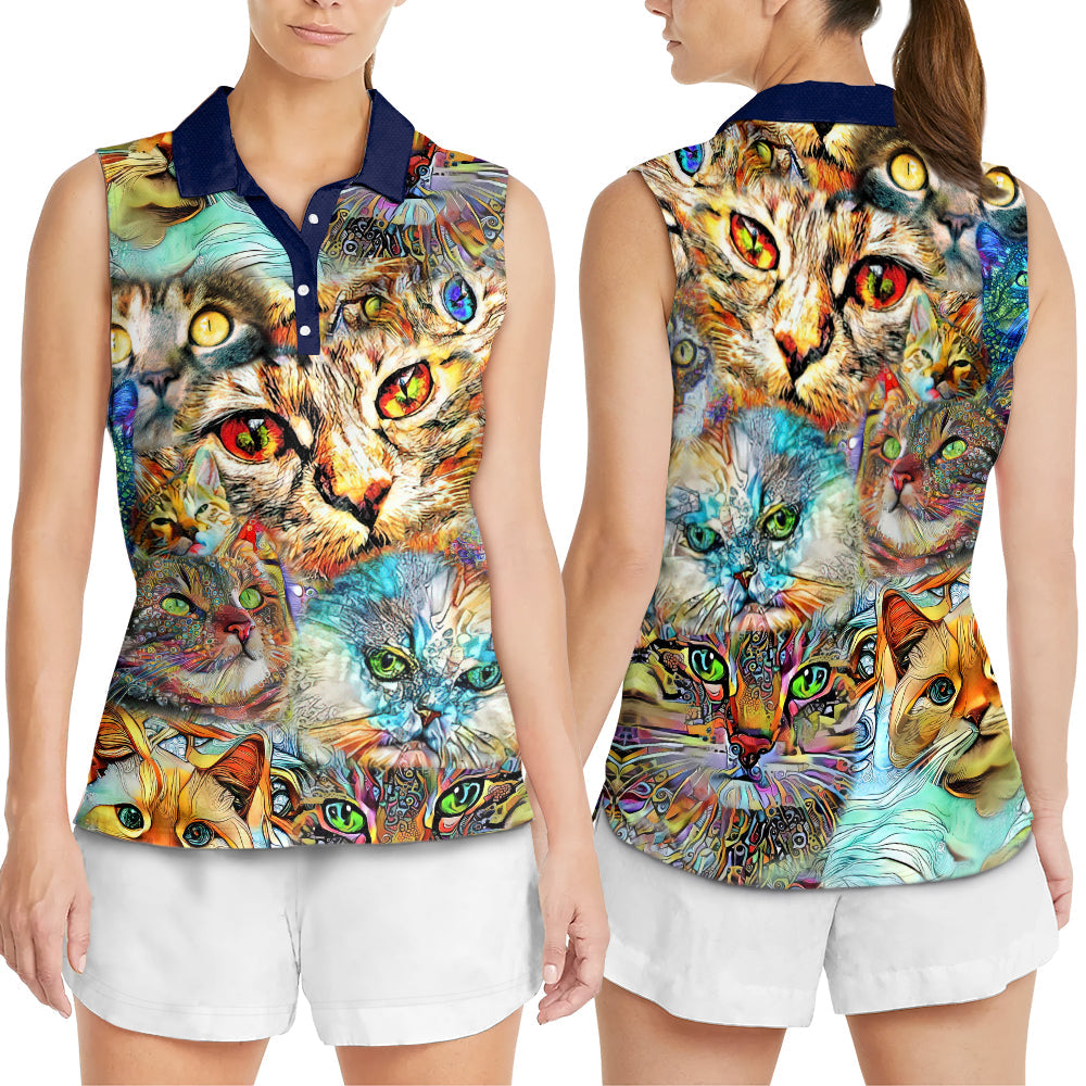 Cat Real Love Cats - Women's Polo Shirt - Owls Matrix LTD