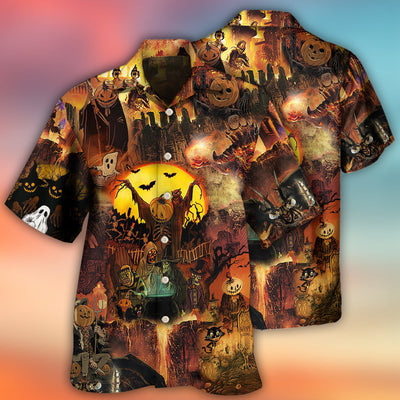 Halloween Pumpkin Ghost Scary - Hawaiian Shirt - Owls Matrix LTD