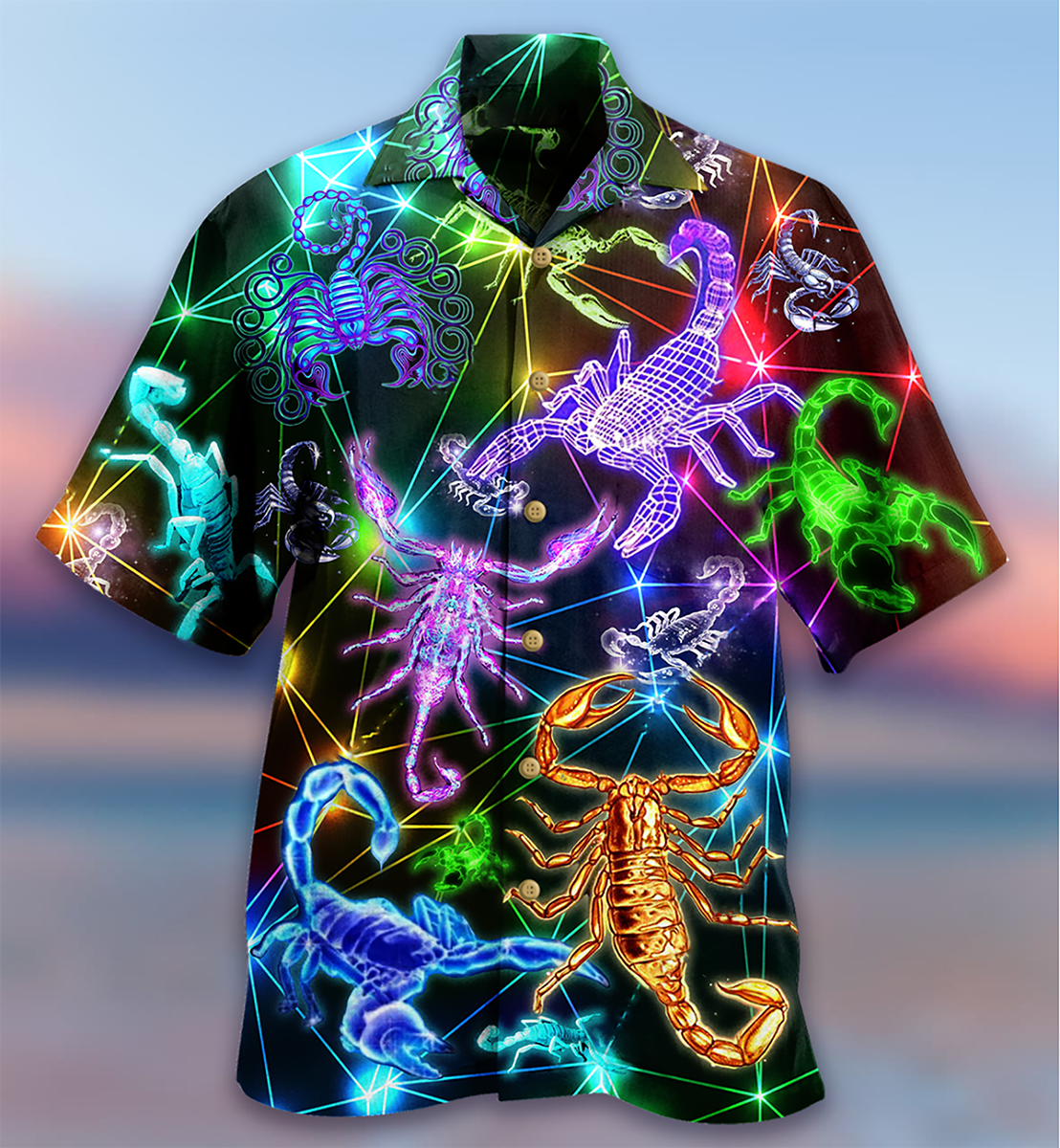 Scorpion Colorful Neon Style - Hawaiian Shirt - Owls Matrix LTD