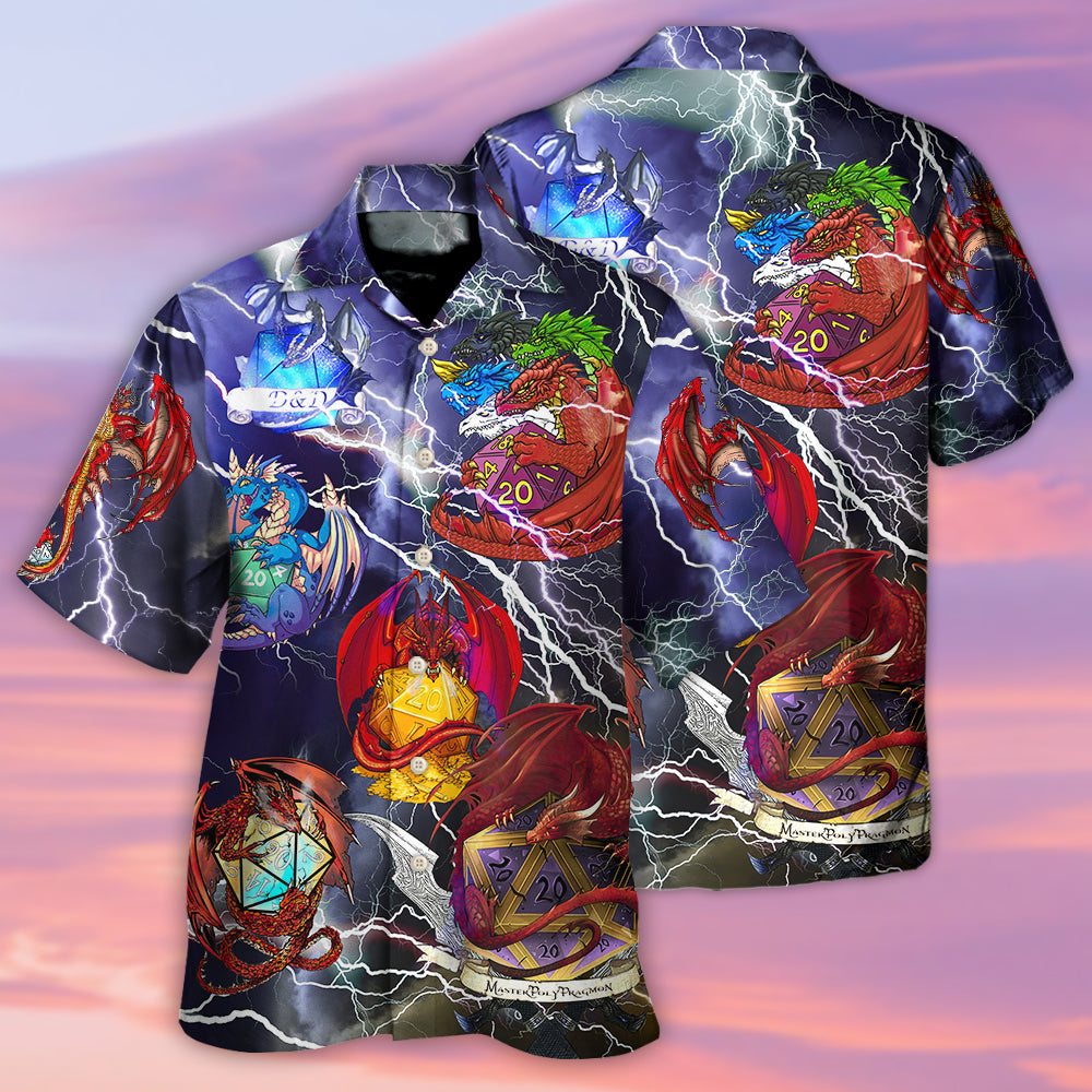 D20 Dragon Thunder Style - Hawaiian Shirt - Owls Matrix LTD