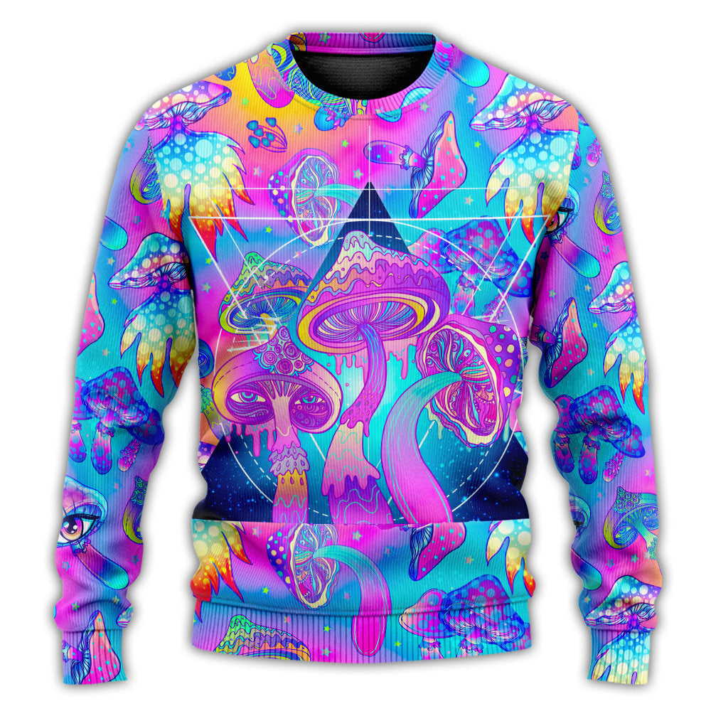 Christmas Sweater / S Mushroom Psychedelic Tapestry Mushroom Trippy Hippie Magical Eye - Sweater - Ugly Christmas Sweaters - Owls Matrix LTD