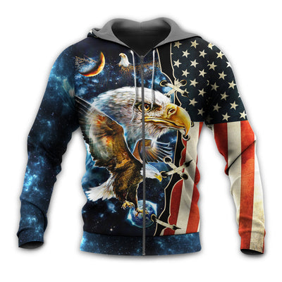 America Eagle Amazing Galaxy - Hoodie - Owls Matrix LTD