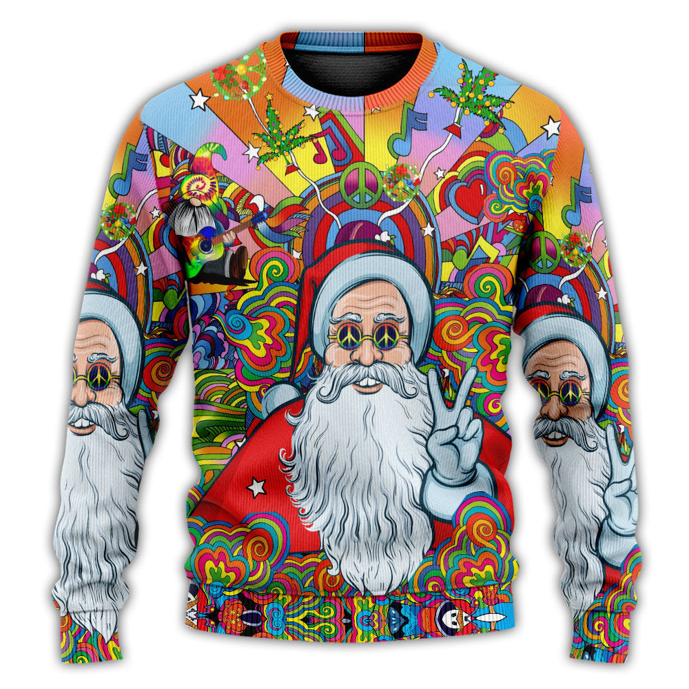 Christmas Sweater / S Hippie Santa Claus Color - Sweater - Ugly Christmas Sweaters - Owls Matrix LTD