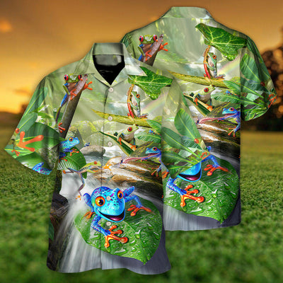 Frog Every Journey Begins With A Single Hop - Hawaiian Shirt - Owls Matrix LTD