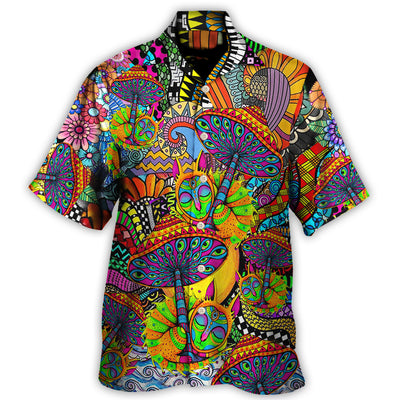Hawaiian Shirt / Adults / S Hippie Peace Life Color Floral Style - Hawaiian Shirt - Owls Matrix LTD