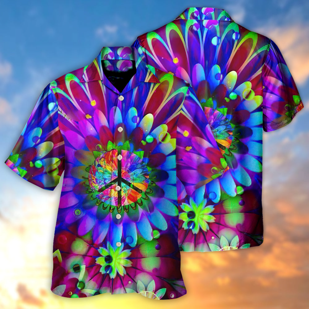 Hippie Love Is In The Air Flowers In My Hair - Hawaiian Shirt - Owls Matrix LTD