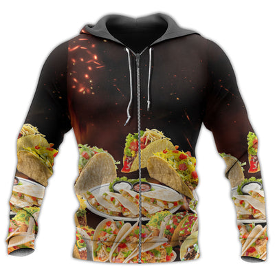Zip Hoodie / S Food Tacos Fast Food Delicious - Hoodie - Owls Matrix LTD