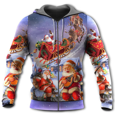 Zip Hoodie / S Christmas Santa Claus Funny Art Style - Hoodie - Owls Matrix LTD