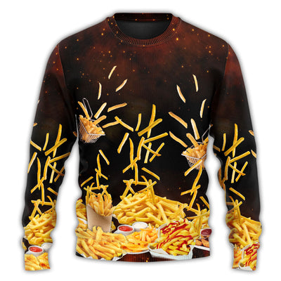 Christmas Sweater / S Food French Fries Fast Food Delicious - Sweater - Ugly Christmas Sweaters - Owls Matrix LTD