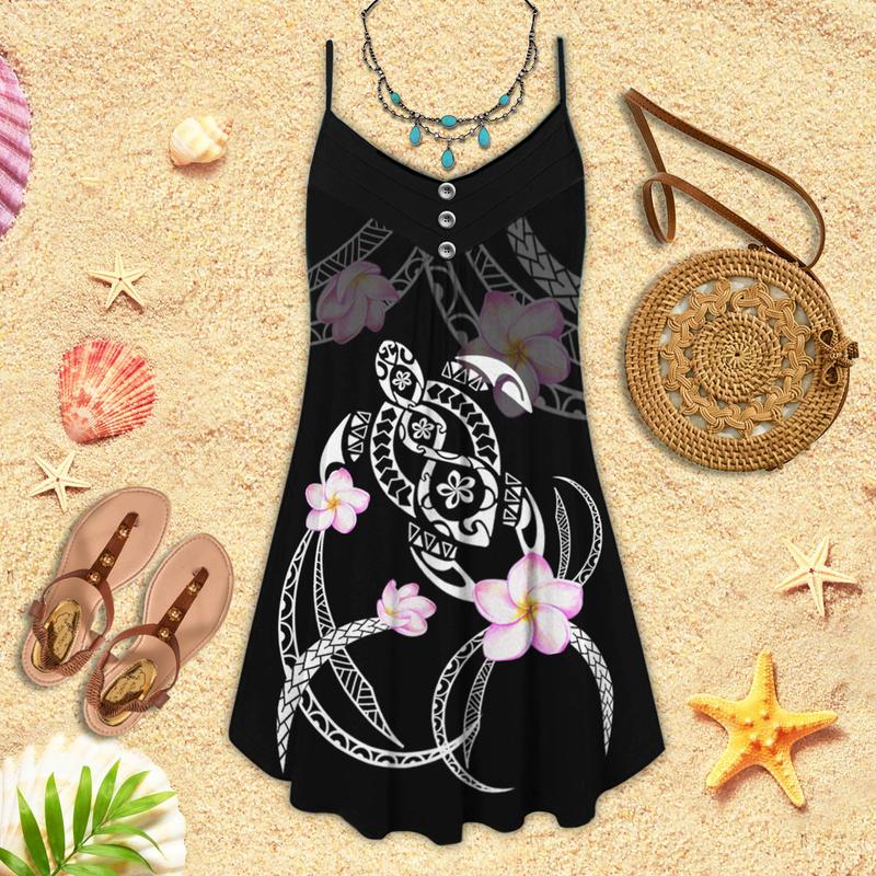 Turtle Is Beach Soul Black - Summer Dress - Owls Matrix LTD