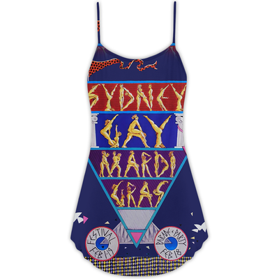 Sydney Gay Mardi Gras Vibe - V-neck Sleeveless Cami Dress - Owls Matrix LTD