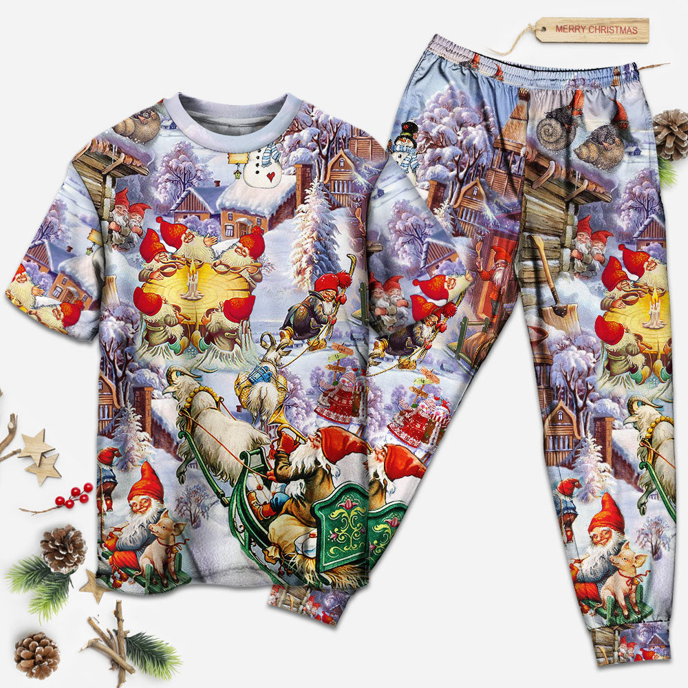 Christmas Oh Santa Claus Gnomes - Pajamas Short Sleeve - Owls Matrix LTD