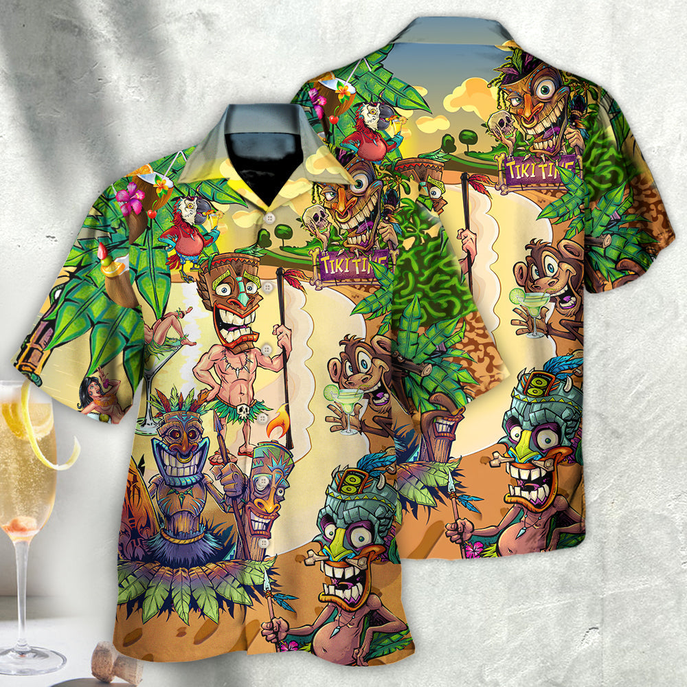 Cocktail Tiki Bar Summer Beach - Hawaiian Shirt - Owls Matrix LTD