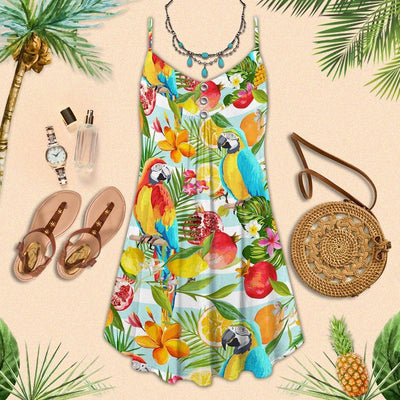 Parrot Love Tropical Summer Is Coming - Summer Dress - Owls Matrix LTD