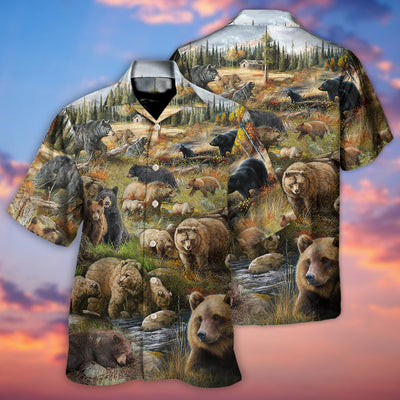 Bear - Be Brave Little Bear - Hawaiian Shirt - Owls Matrix LTD