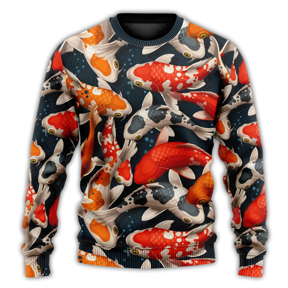 Christmas Sweater / S Koi Fish Swimming Colorful Crap - Sweater - Ugly Christmas Sweaters - Owls Matrix LTD