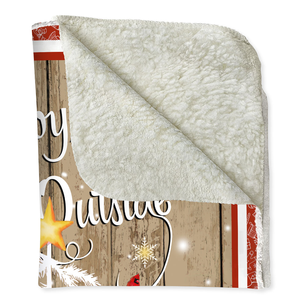 Cardinal Christmas Snowman Baby It'Cold Outside - Flannel Blanket - Owls Matrix LTD