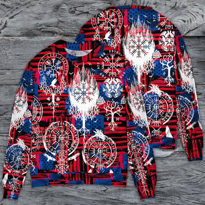 Viking Independence Day Compass Vegvisir - Sweater - Ugly Christmas Sweater - Owls Matrix LTD