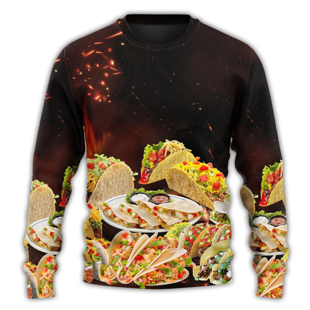 Christmas Sweater / S Food Tacos Fast Food Delicious - Sweater - Ugly Christmas Sweaters - Owls Matrix LTD
