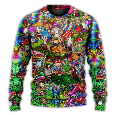 Christmas Sweater / S Hippie Mushroom Music Band Of Life - Sweater - Ugly Christmas Sweaters - Owls Matrix LTD