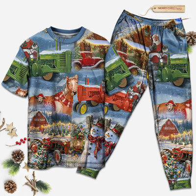 Christmas To Farm Happiness - Pajamas Short Sleeve - Owls Matrix LTD
