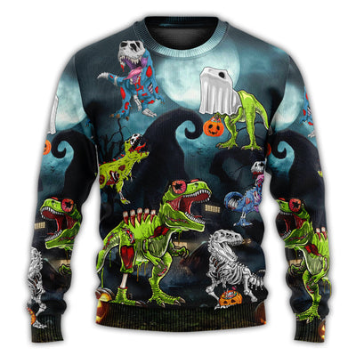 Christmas Sweater / S Halloween Zombie Saurus Scary - Sweater - Ugly Christmas Sweaters - Owls Matrix LTD