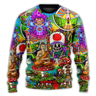 Christmas Sweater / S Hippie Mushroom Peace Colorful Let It Be - Sweater - Ugly Christmas Sweaters - Owls Matrix LTD