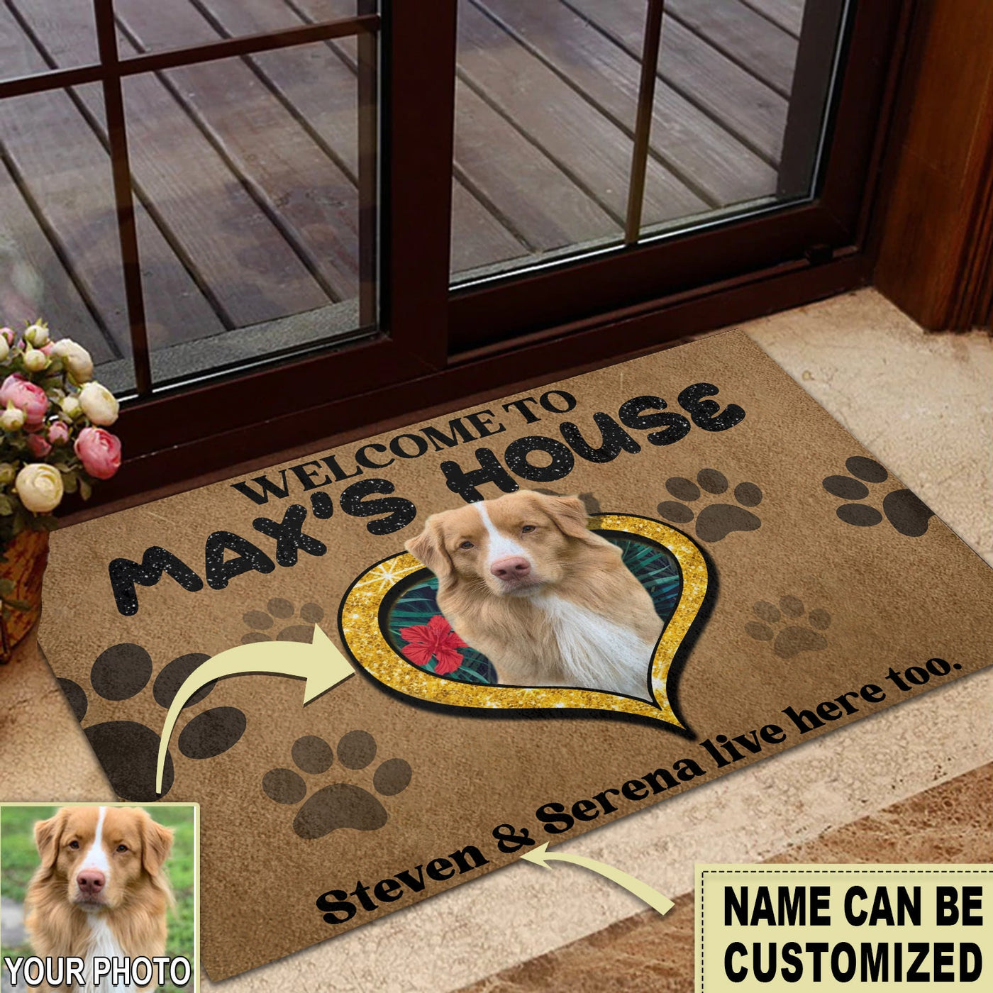 Dog Welcome To The Dog's House Custom Photo Personalized - Doormat - Owls Matrix LTD
