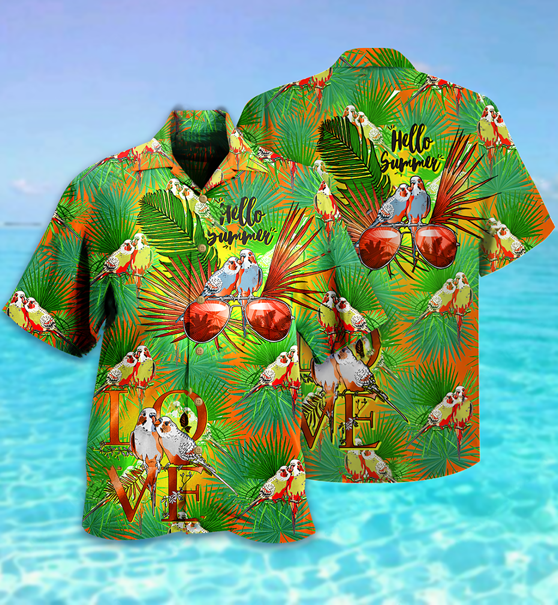Parrot Hello Summer Style - Hawaiian Shirt - Owls Matrix LTD
