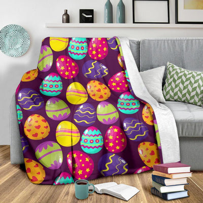 Easter Eggs Big Eggs Happy Easter Day - Flannel Blanket - Owls Matrix LTD