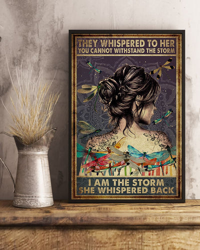 Dragonfly I Am The Storm - Vertical Poster - Owls Matrix LTD