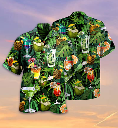 Cocktail And Fruit Hello Summer - Hawaiian Shirt - Owls Matrix LTD